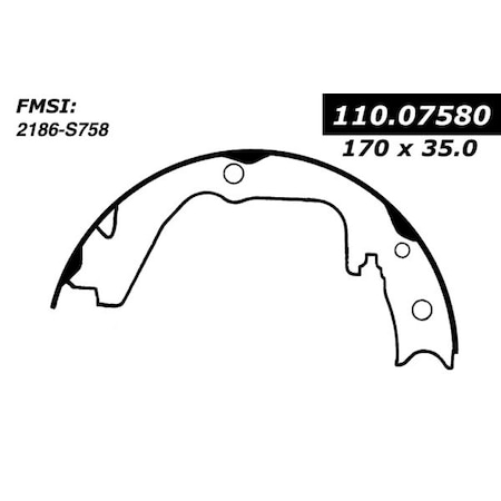 Centric Parts Centric Brake Shoes, 111.07580 111.07580